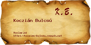Koczián Bulcsú névjegykártya